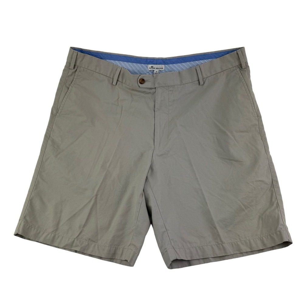 Peter Millar Lt Brown Flat Front Pima Cotton Chino Shorts Mens Size 40X9
